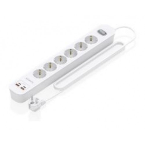 Regleta AISENS 6 Tomas, 2 USB-C y 2...