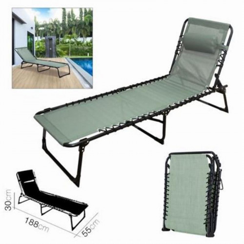 Tumbona Plegable con Almohada Caqui,...