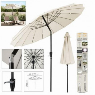 Sombrilla Redonda Beige con...