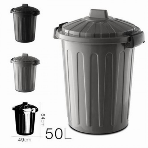 Cubo de Basura Oskar con Tapa Gris,...