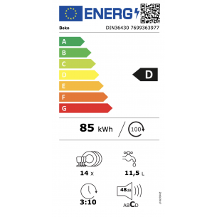 Lavavajillas Beko DIN36430... 2