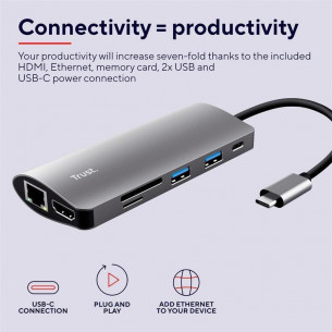 Hub Trust Dalyx USB-C 7 en... 2