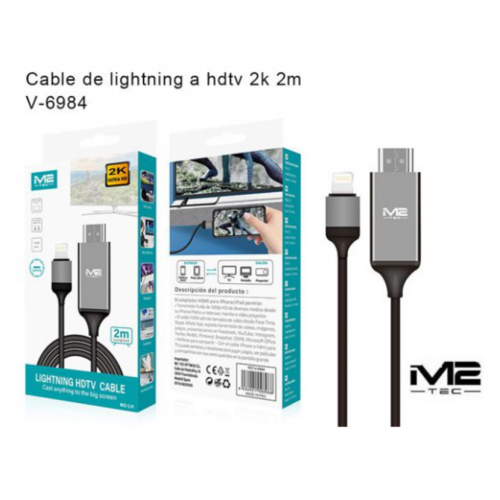 Cable M2 Tech Lightning HDTV 2.0m V-6984
