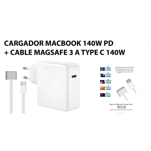 Cargador MacBook 140W PD con Cable...