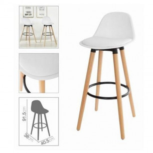 Taburete Alto Blanco con...