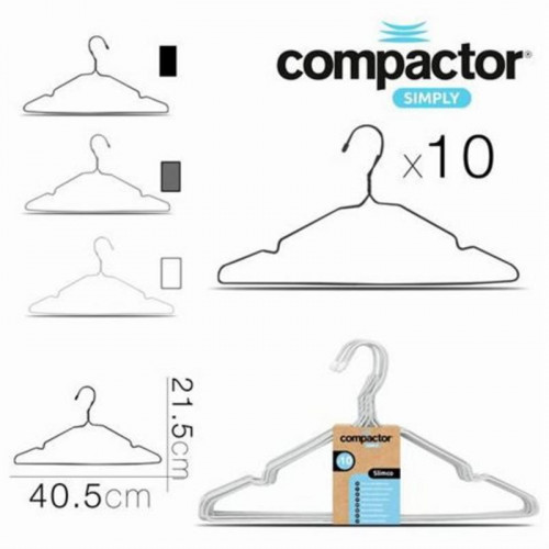 Pack de 10 Perchas de Metal Compactor...