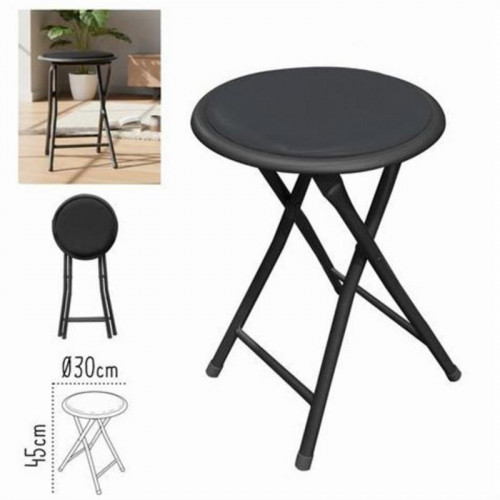 Taburete Plegable Negro Acolchado -...