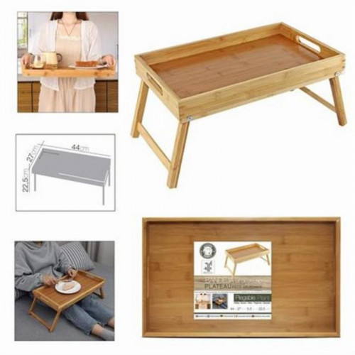 Bandeja Plegable de Bambú para Cama...