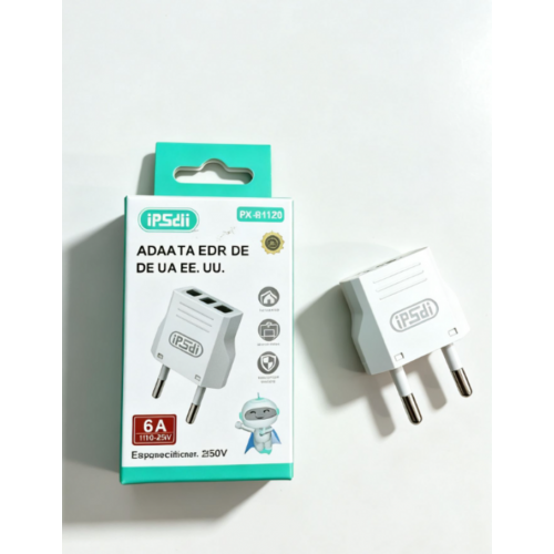 Adaptador UE a EE. UU. 6A 110-250V...