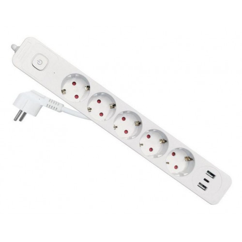 Regleta EQUIP 5xSchuko 2xUSB-A...