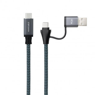 Nanocable USB-C a USB-A +... 2