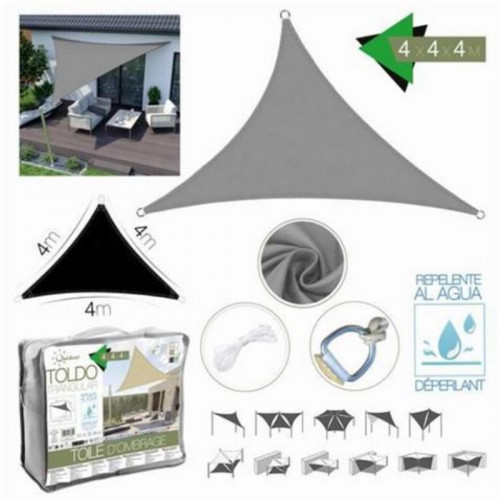 Toldo Triangular 4x4x4 m Gris con...