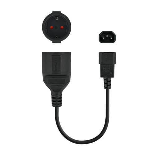 Nanocable C14/M a CEE7/H 25cm Negro...