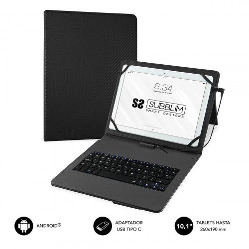 Funda Teclado SUBBLIM 11" mUSB Negra...