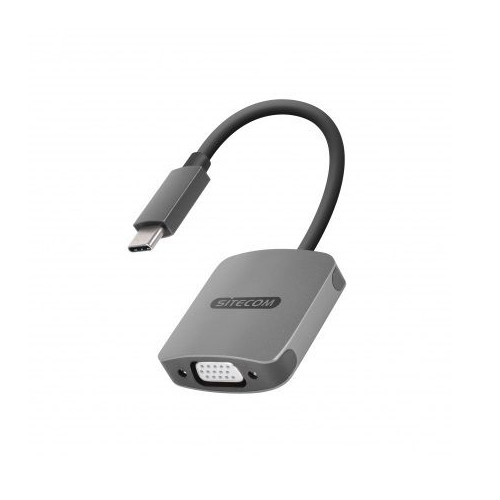 Adaptador Sitecom USB-C a VGA Gris...