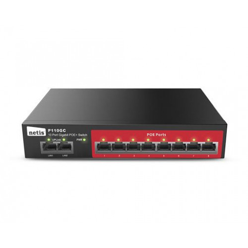 Switch NETIS 10xRJ45 GbE PoE 120W...
