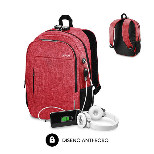 Mochila SUBBLIM Urban Lock 16" USB...