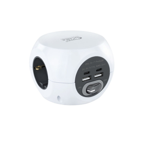 Regleta Nanocable 3 Tomas 2xUSB-A...