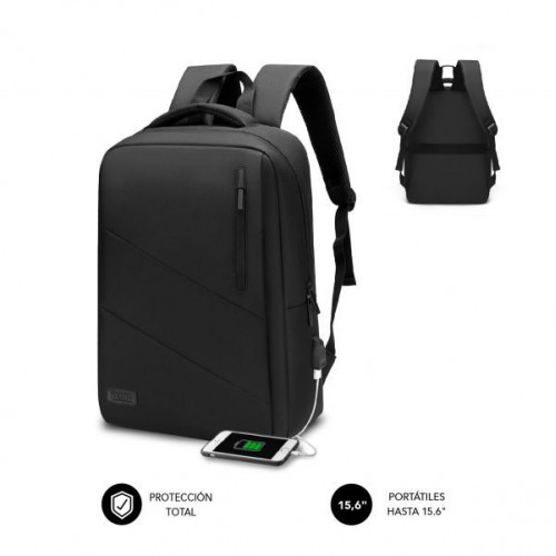 Mochila SUBBLIM City 15.6" USB Negra...