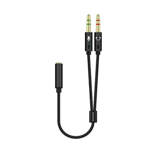 Cable AISENS 3.5mm/H a 2x3.5mm/M 25cm...