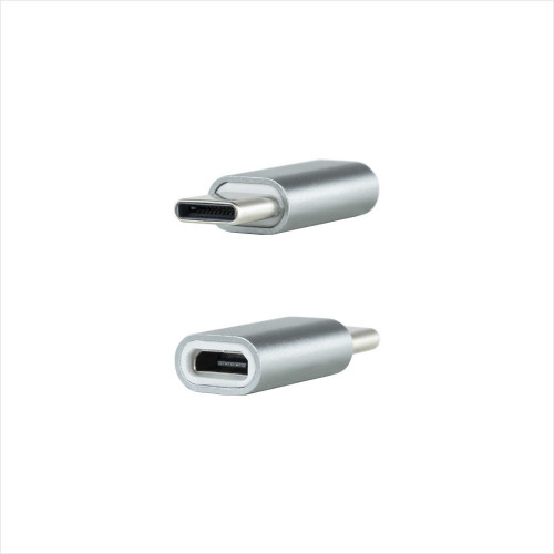 Nanocable USB-C/M a mUSB/H Aluminio Gris
