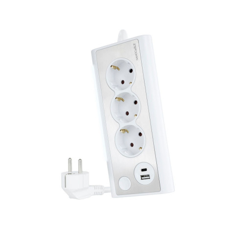Regleta Nanocable 3xSchuko 2xUSB...