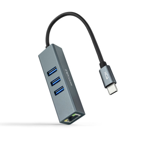 Adaptador Nanocable USB-C a 3x...