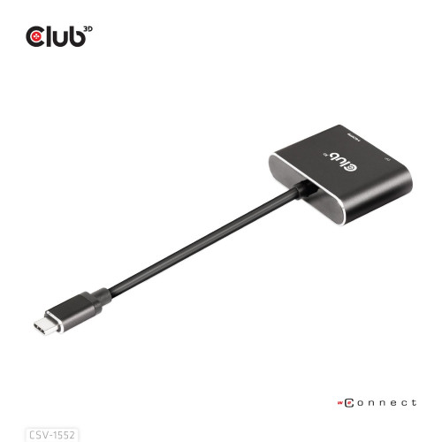 Adaptador Club 3D USB-C/M a DP/HDMI/H...