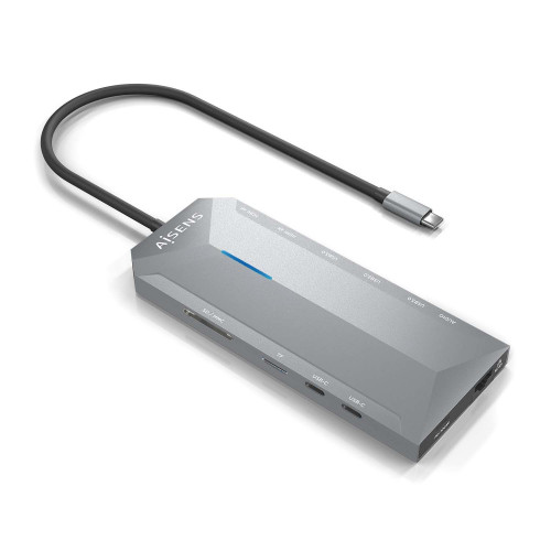 Dock Station AISENS 12en1 30cm Gris...