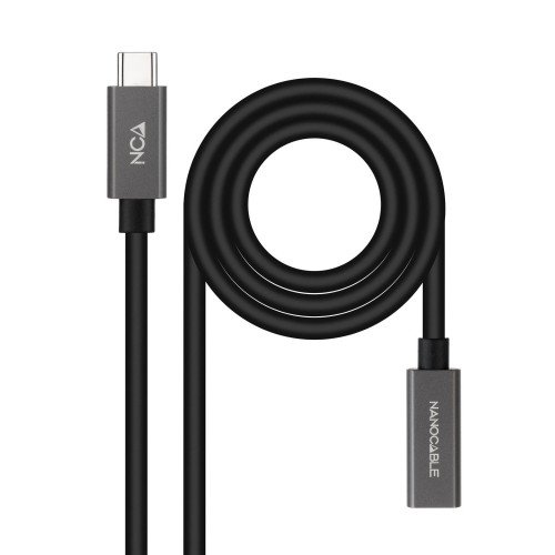 Nanocable USB-C/M a USB-C/H 1.5m Negro