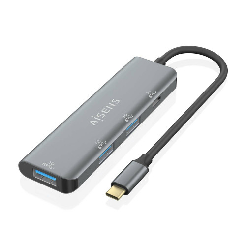Hub AISENS USB-C a 3xUSB-A 1xUSB-C...