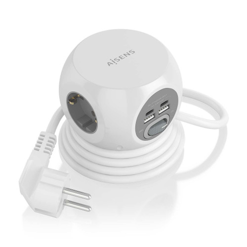 Regleta AISENS 3 Schuko 4 USB...