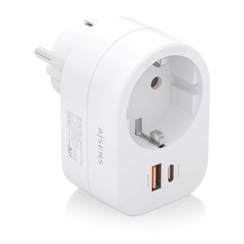 Enchufe AISENS 1 Toma, 1 Usb-C PD, 1...