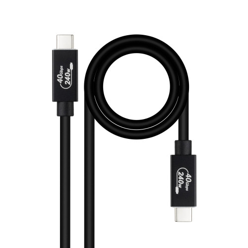 Nanocable USB-C 4.0 M/M 1m Negro