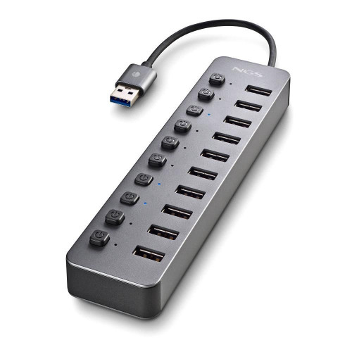 Hub NGS 10xUSB 3.0 con Interruptores...