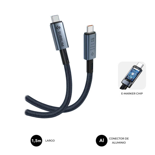 Cable SUBBLIM USB-C 4.0 a USB-C 4.0 240W