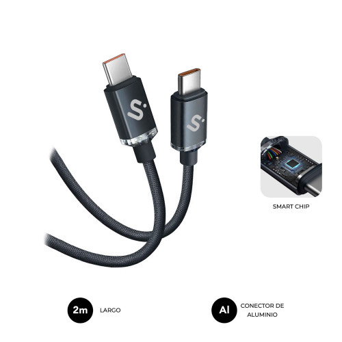 Cable SUBBLIM USB-C 2.0 M/M 2m Negro...