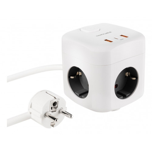 Regleta Nanocable 3xSchuko USB-A/C...