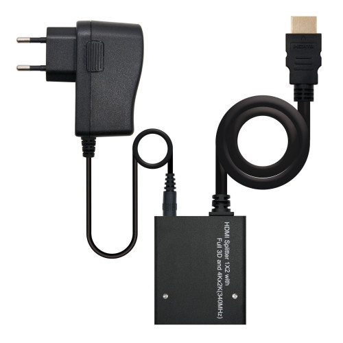 Nanocable HDMI/M a 2xHDMI/H 25cm Negro