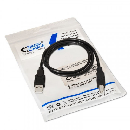 Nanocable USB-A/M a USB-B/M 3m Negro...