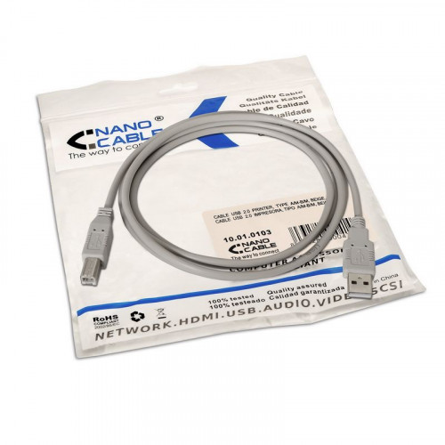 Nanocable USB-A/M a USB-B/M 1m Beige...