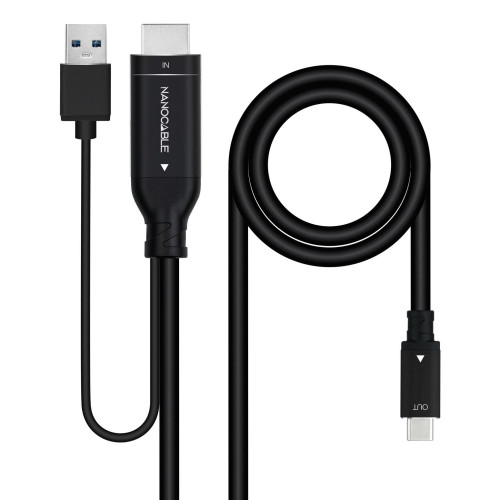 Nanocable HDMI/M a USB-C/M 1.8m Negro