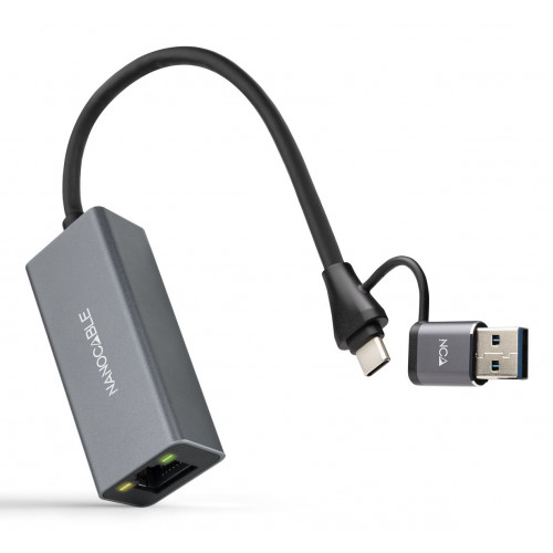 Conversor Nanocable USB-A+USB-C/M 3.0...
