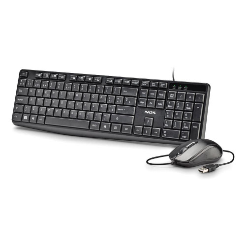 Kit Teclado + Ratón NGS V2 QWERTY USB...