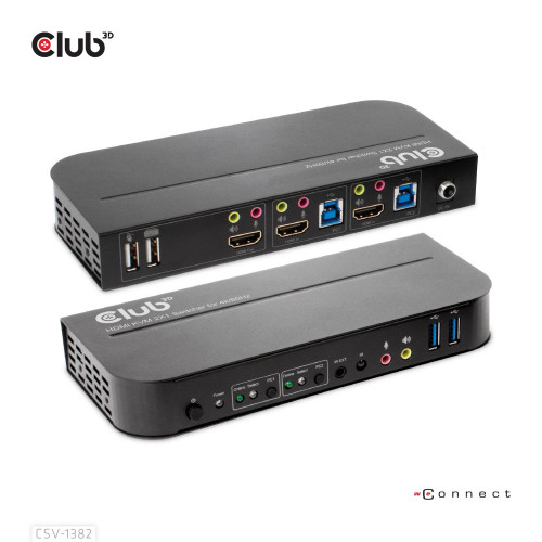 Conmutador Club 3D KVM 4K UHD 60Hz...