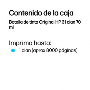 Botella de Tinta HP 31 Cian... 2