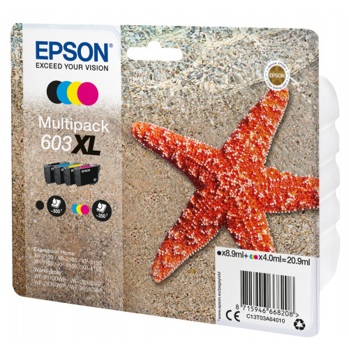 Tinta Epson 603XL Pack Negro/Tricolor...