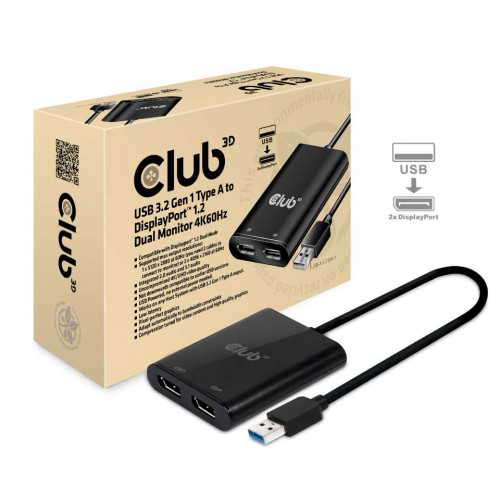 Splitter Club 3D USB-A 3.0 a 2xDP 4K...