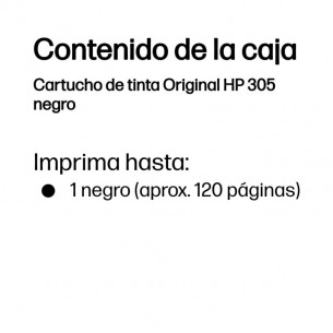 Tinta HP 305 Negro 2ml 120... 2