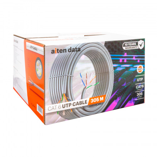 Cable de Red Aiten Data Cat6 UTP 305m...